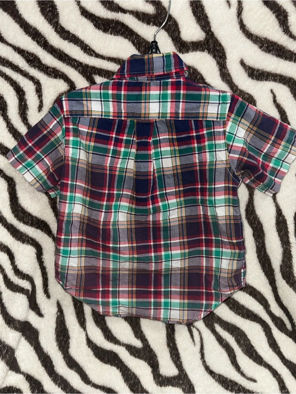 Polo by Ralph Lauren Boys Short-Sleeve Plaid Button-Down Shirt - Red/Green/Navy